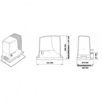 Привод для откатных ворот NICE RB500 HS BD KIT2-2
